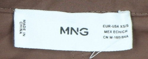 MNG Women's Brown Collared Long Shirt Dress XS