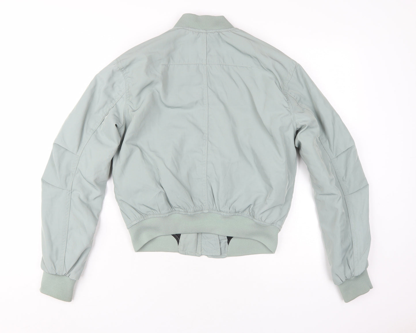 H&M Women's Green Bomber Jacket XS Casual Full Zip