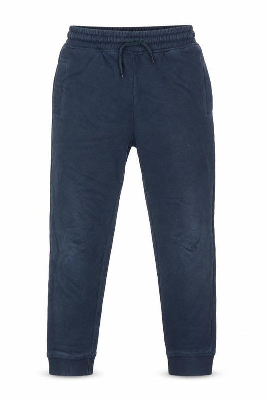 Front view of Next boys’ blue jogger trousers, size 8, years elastic waist