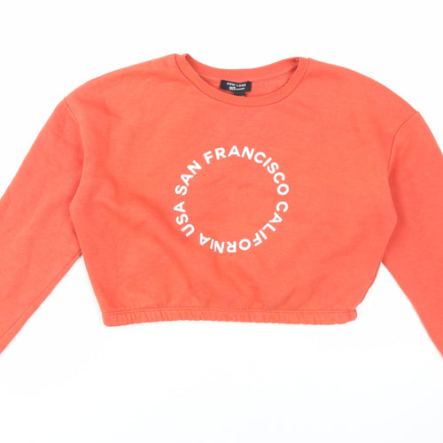 New Look Girls Red Pullover Sweatshirt Size 12-13, USA Graphic