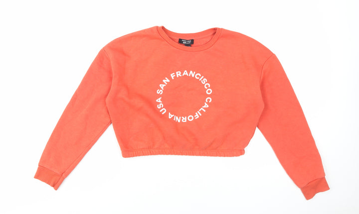New Look Girls Red Pullover Sweatshirt Size 12-13, USA Graphic
