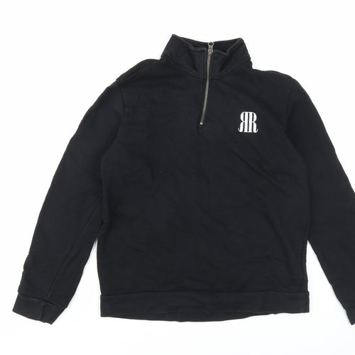 River Island Boys Black Henley Sweatshirt 13-14 Years