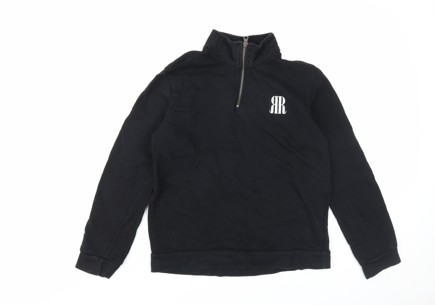 River Island Boys Black Henley Sweatshirt 13-14 Years