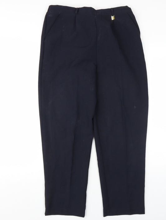 Classic Women's Black Straight Trousers, Size 14