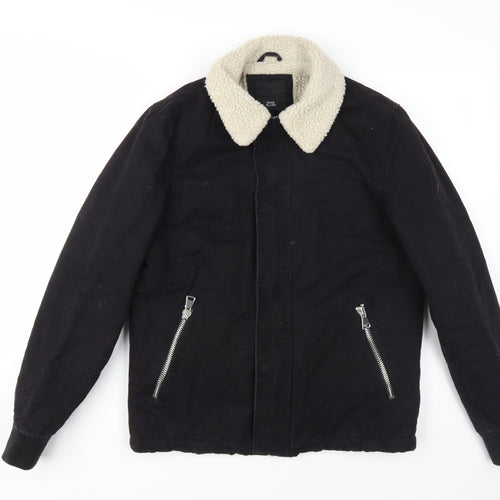 River Island Men's Black Bomber Jacket Size S