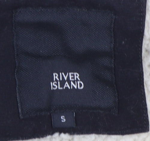 River Island Men's Black Bomber Jacket Size S
