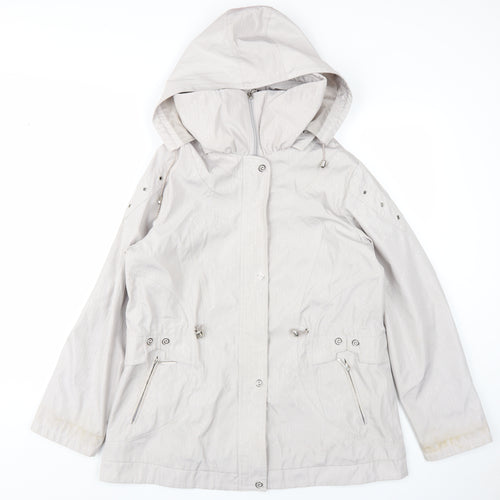 JBC Women's Beige Hooded Anorak Jacket Size 12