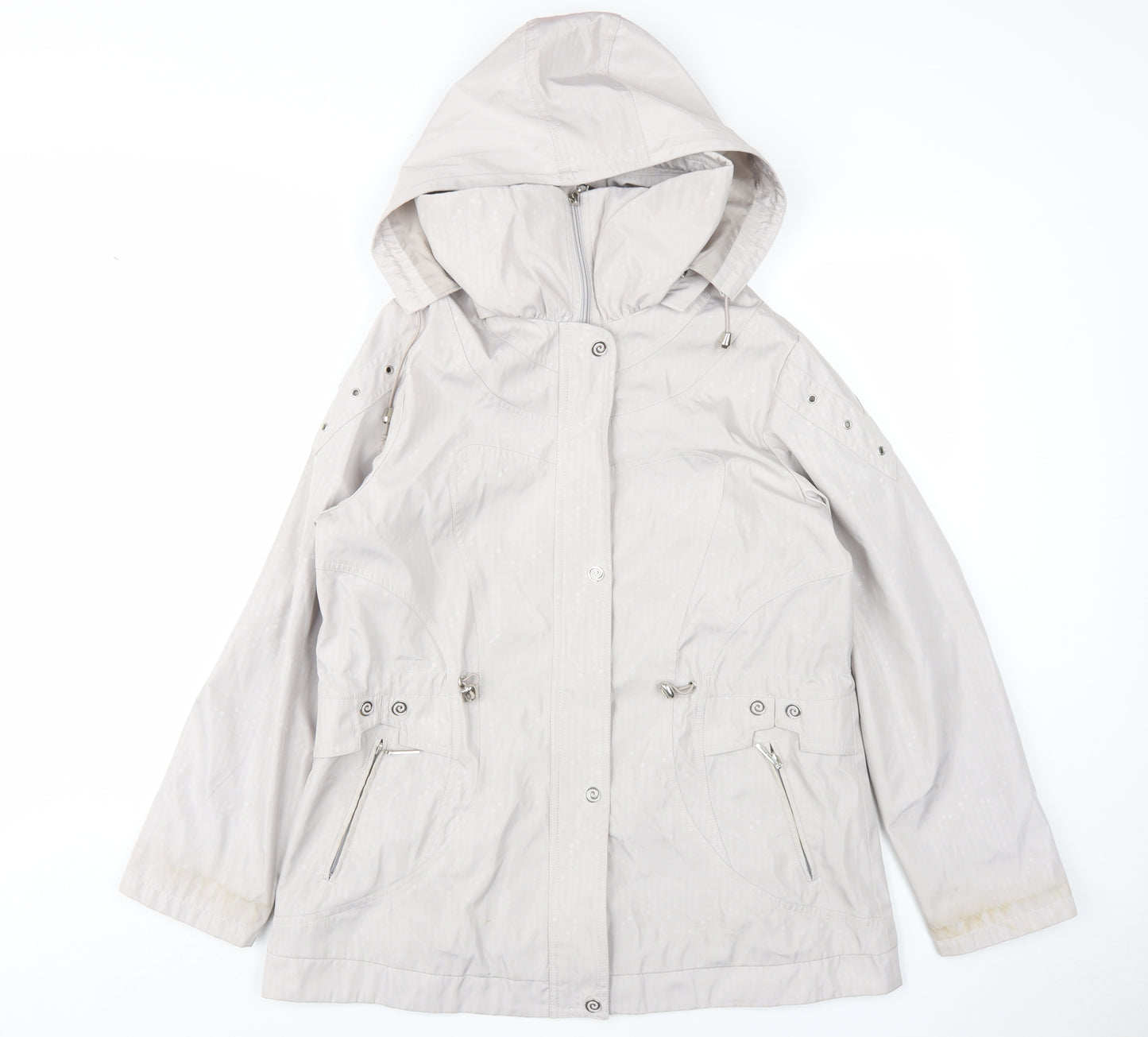 JBC Women's Beige Hooded Anorak Jacket Size 12
