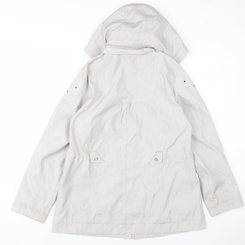 JBC Women's Beige Hooded Anorak Jacket Size 12
