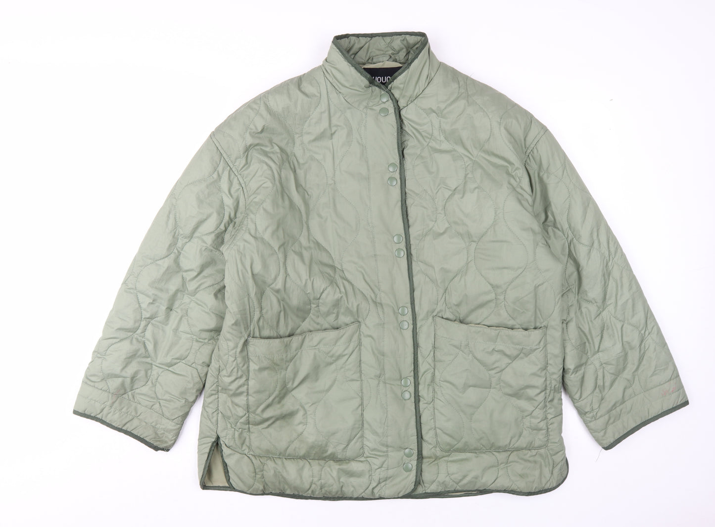 B.Young Women's Green Quilted Snap Jacket Size 12