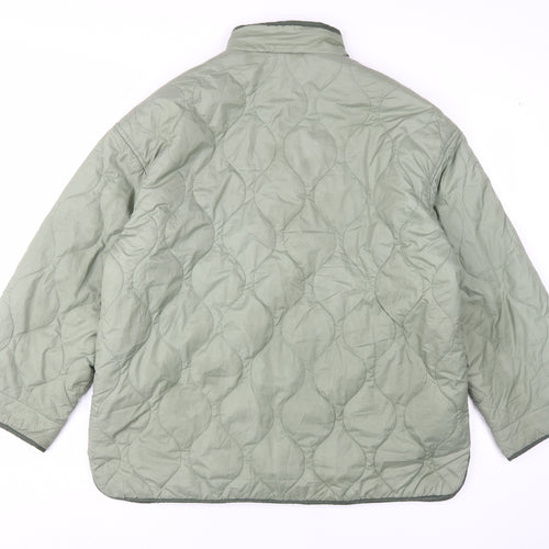 B.Young Women's Green Quilted Snap Jacket Size 12