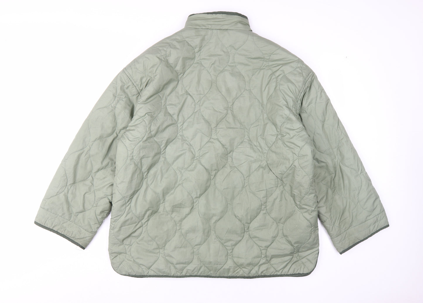 B.Young Women's Green Quilted Snap Jacket Size 12