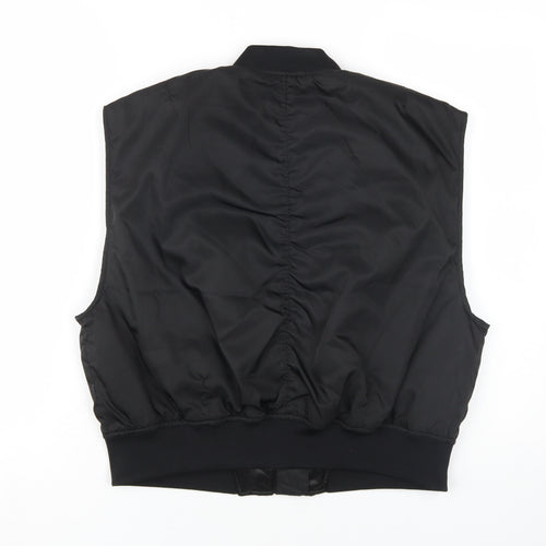 Pull & Bear Unisex Black L Waistcoat with Zipped Pockets