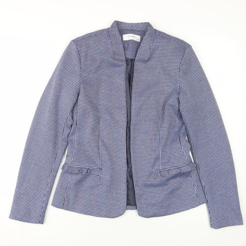 Reserved Women's Blue Houndstooth Blazer UK 8