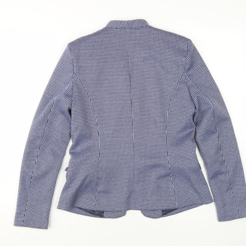 Reserved Women's Blue Houndstooth Blazer UK 8