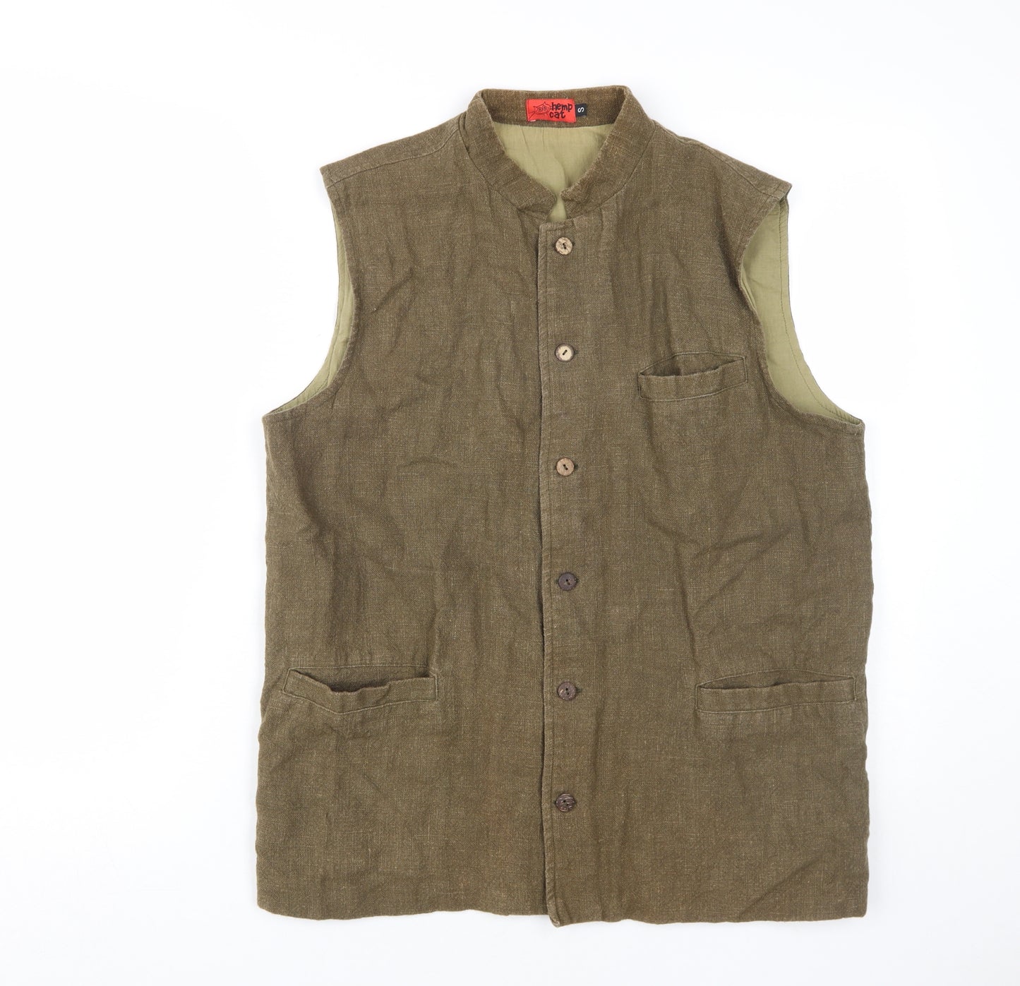Hemp Cat Men's Brown Suit Waistcoat - Size S