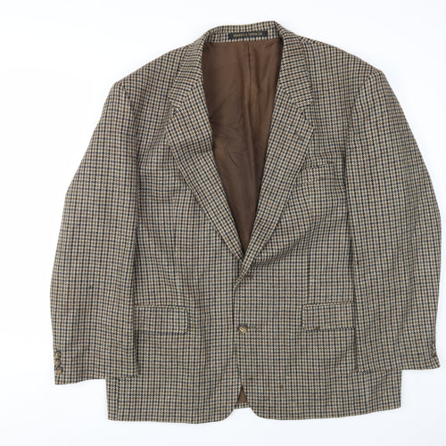 St Michael Men's Green Check Blazer, Size 44S, Wool