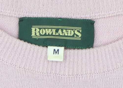 Rowlands Men's Pink Wool Pullover Jumper M