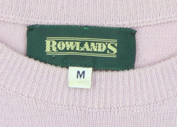 Rowlands Men's Pink Wool Pullover Jumper M