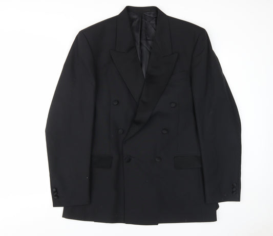 Berwin & Berwin Men's Black Double-Breasted Suit Jacket 42L