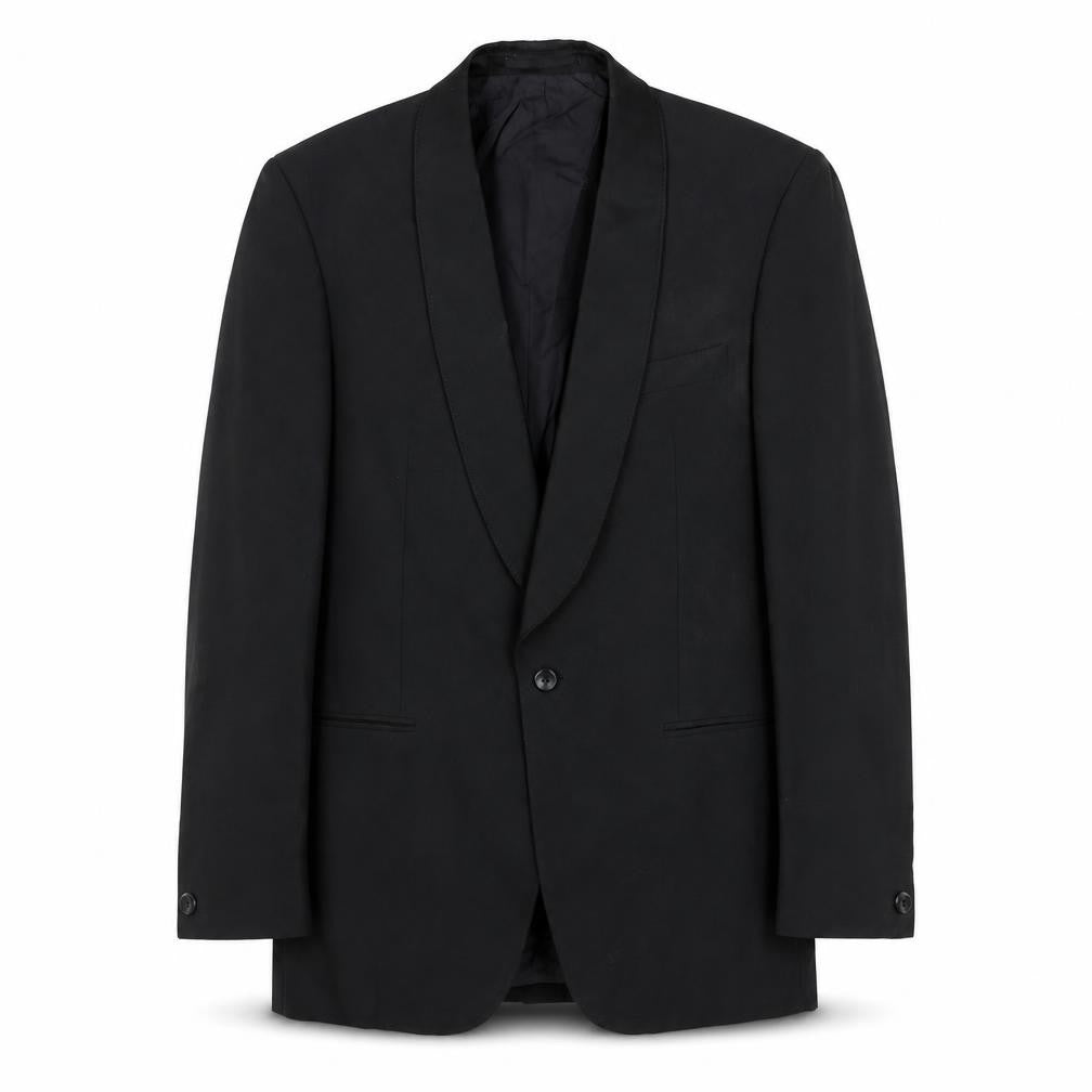 Front view of Varteks Men's Black Tuxedo Blazer, Chest 148