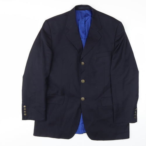 Alexandre Men's Blue Wool Blazer, Size 42R, Formal