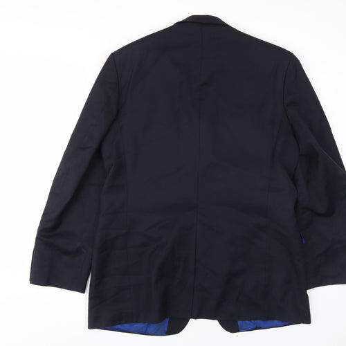 Alexandre Men's Blue Wool Blazer, Size 42R, Formal