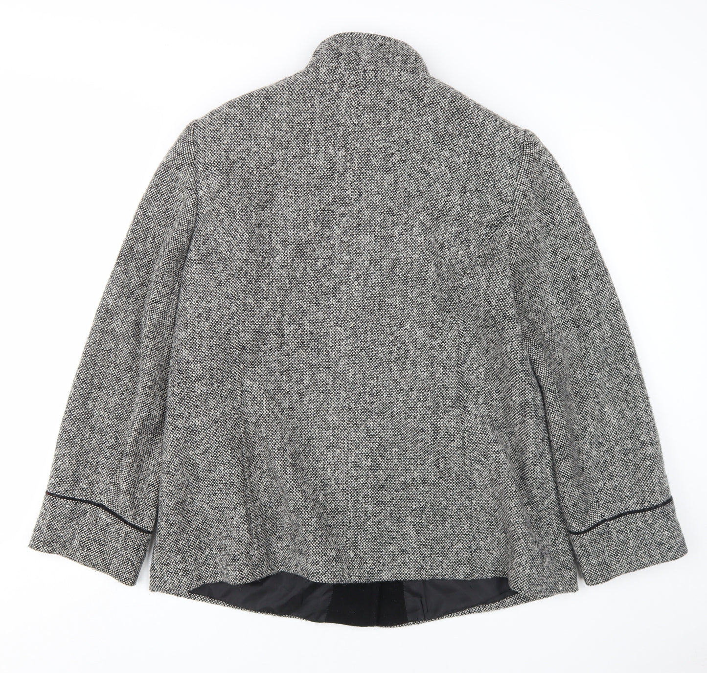 BHS Women's Black Check Jacket, Size 18, Mid-Length