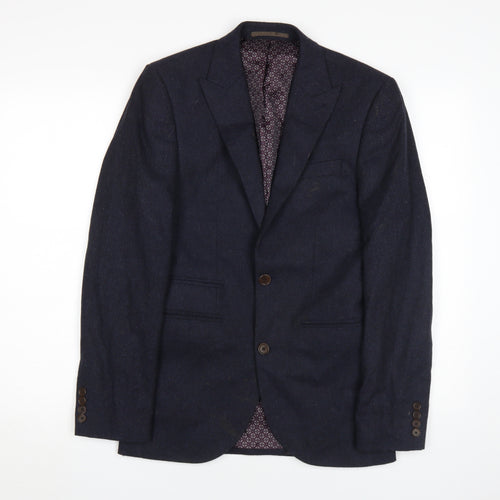 Next Men's Blue Blazer, Size 34R, Wool Blend, Excellent