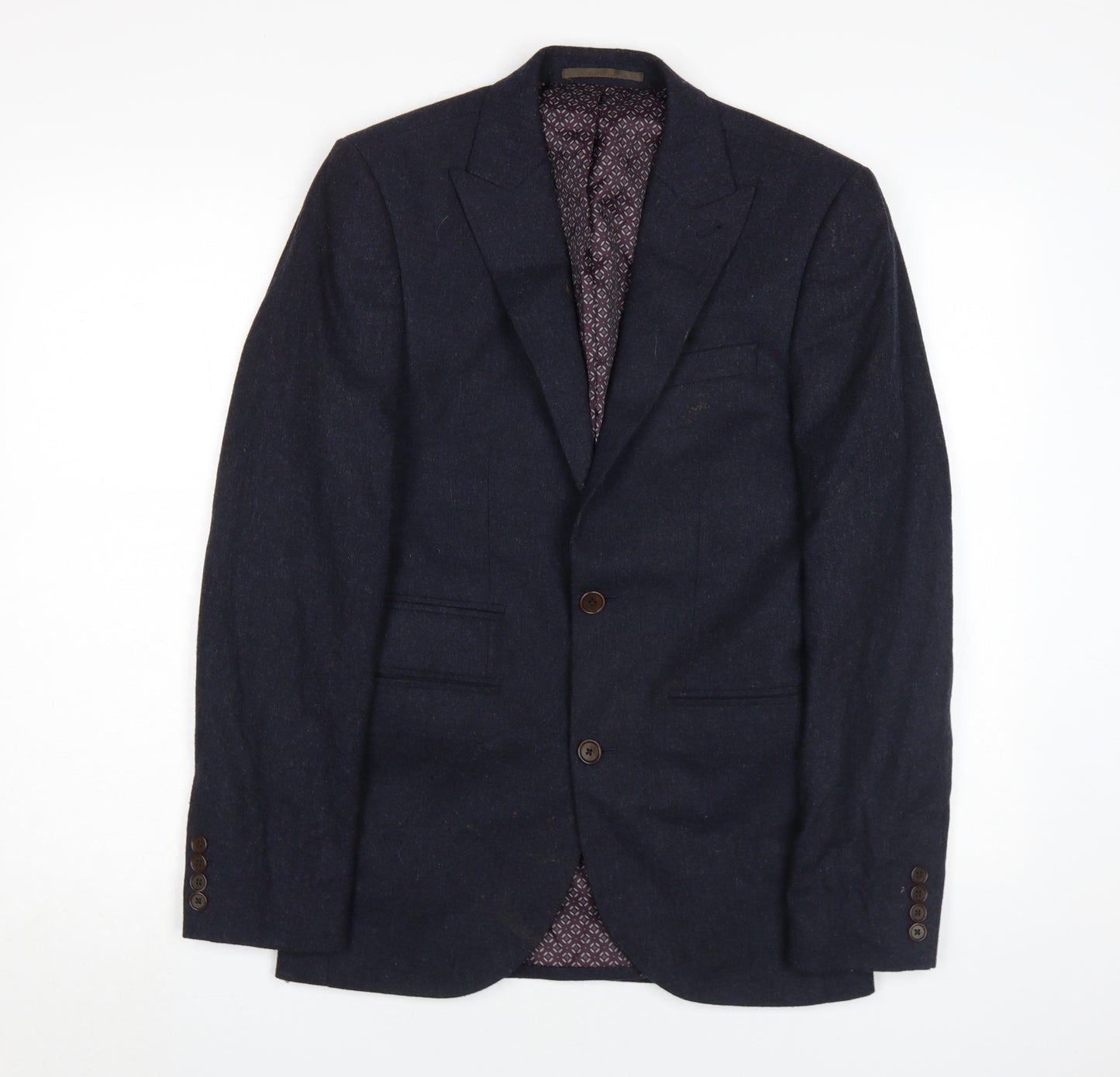Next Men's Blue Blazer, Size 34R, Wool Blend, Excellent