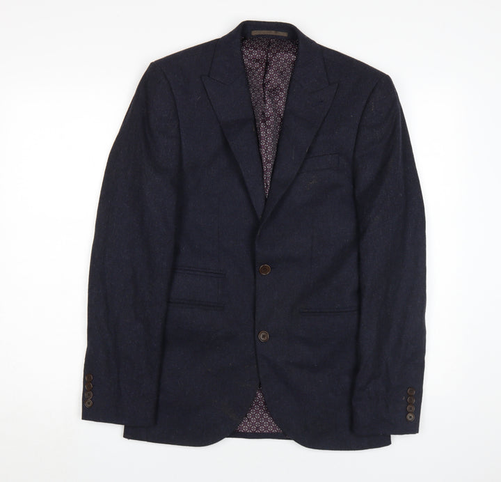 Next Men's Blue Blazer, Size 34R, Wool Blend, Excellent