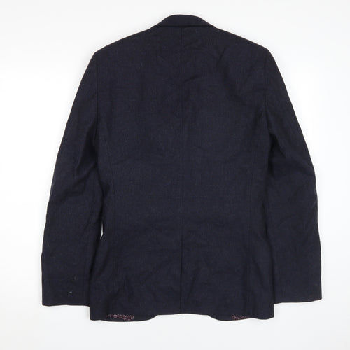 Next Men's Blue Blazer, Size 34R, Wool Blend, Excellent