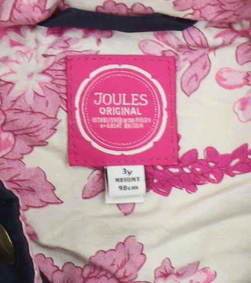 Joules Girls Blue Puffer Jacket, 3 Years, Lightweight, Lined