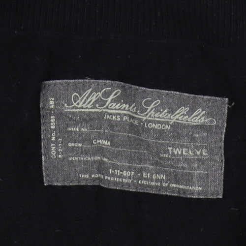 AllSaints Women's Black Knit Pencil Skirt Size 12