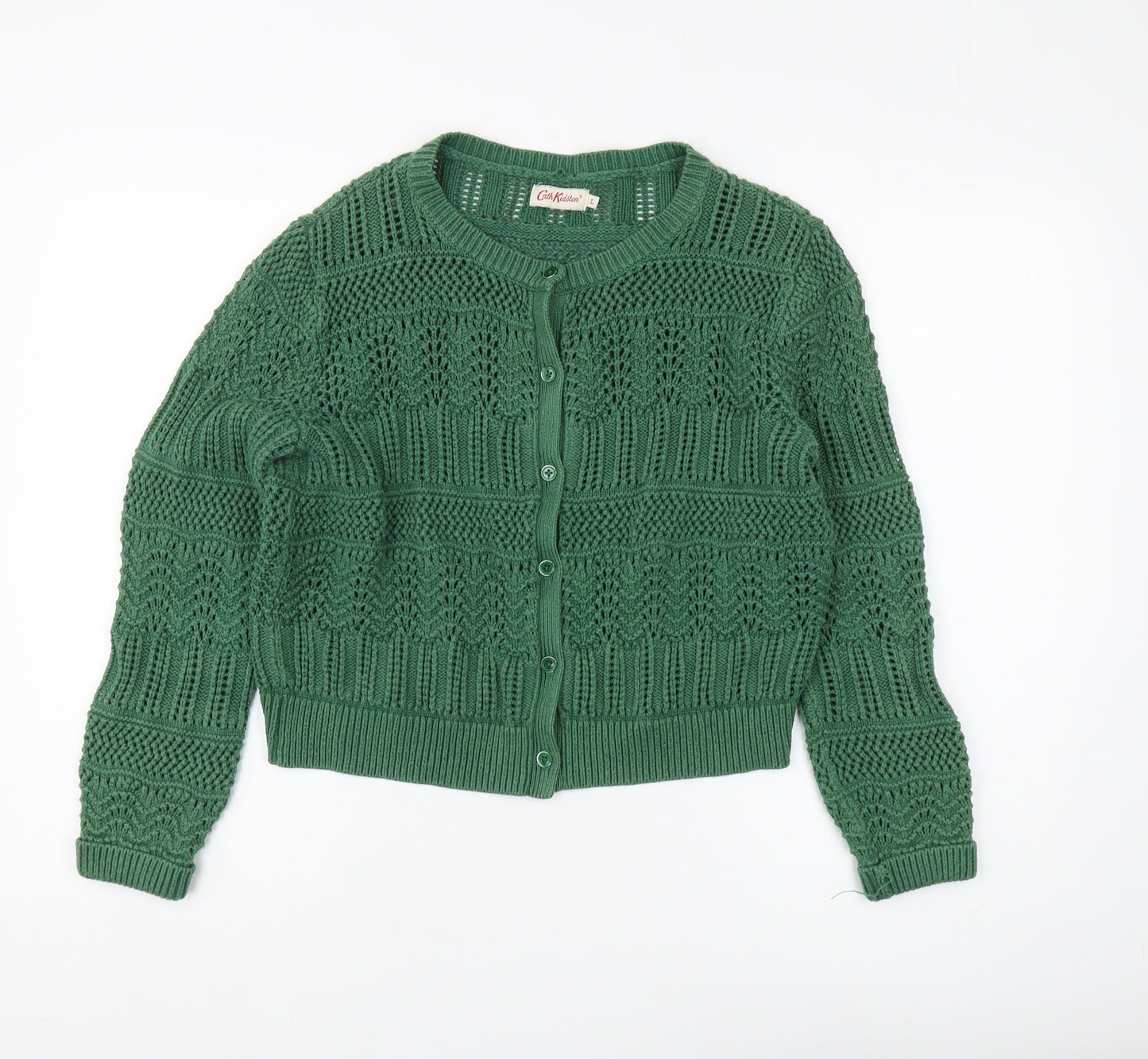 Cath Kidston Women's Green Knit Cardigan Size L