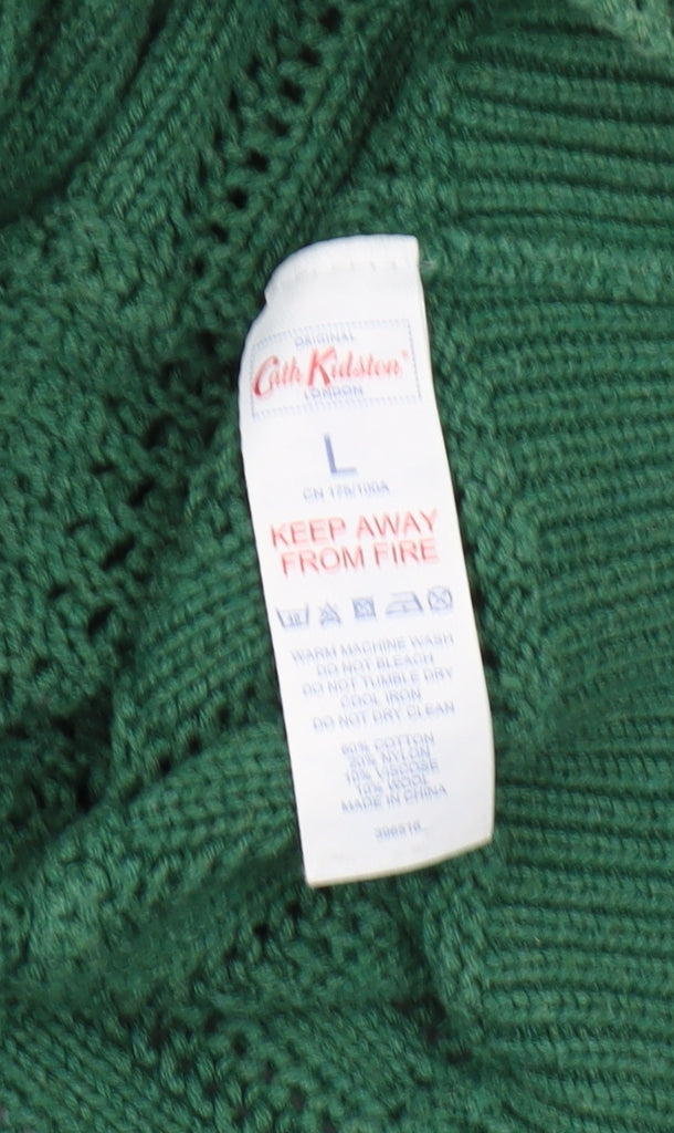 Cath Kidston Women's Green Knit Cardigan Size L