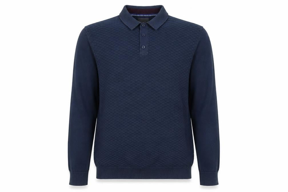 Front view of Linea Men's Blue Collared jumper M