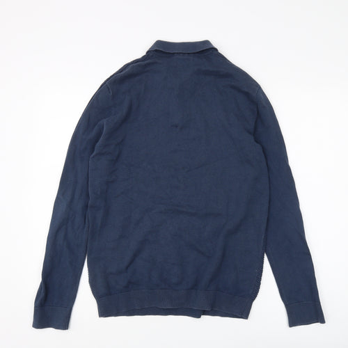 Linea Men's Blue Collared Pullover Jumper M