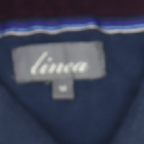 Linea Men's Blue Collared Pullover Jumper M
