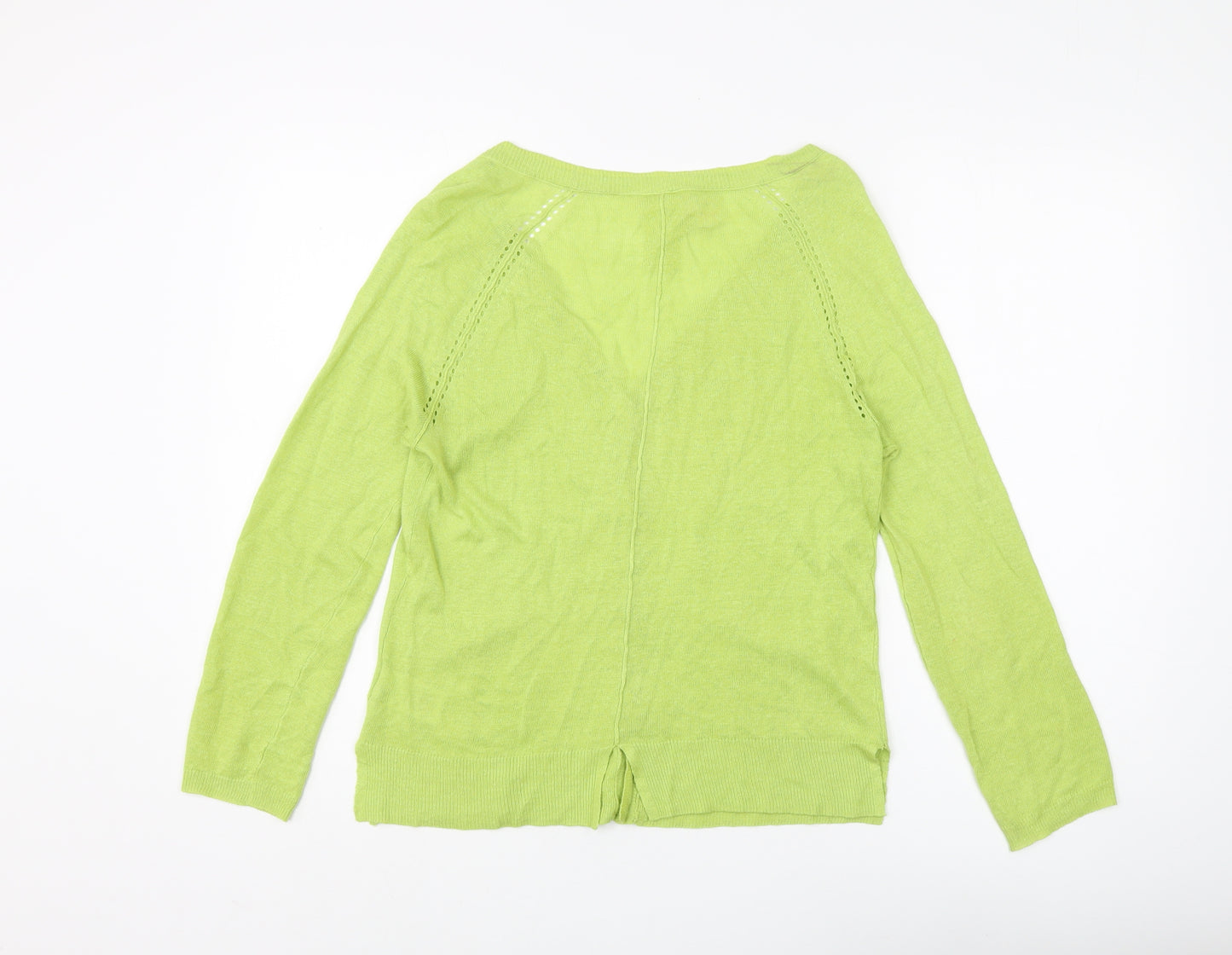 White Stuff Women's Green Cardigan, Size 10, Linen Blend