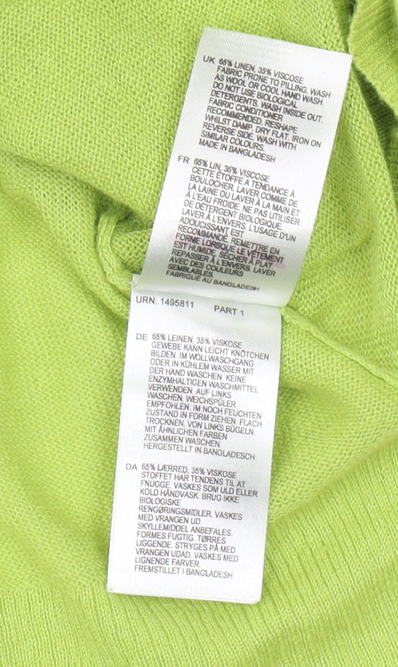 White Stuff Women's Green Cardigan, Size 10, Linen Blend