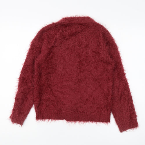 Pepe Jeans Women's Red Cardigan Size 10 V-Neck