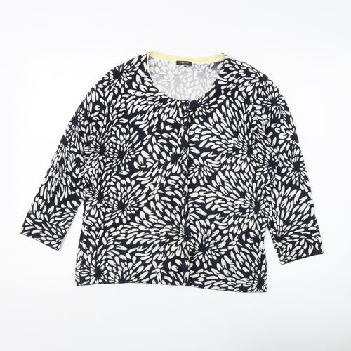 Precis Women's Black Floral Cardigan Medium Petite