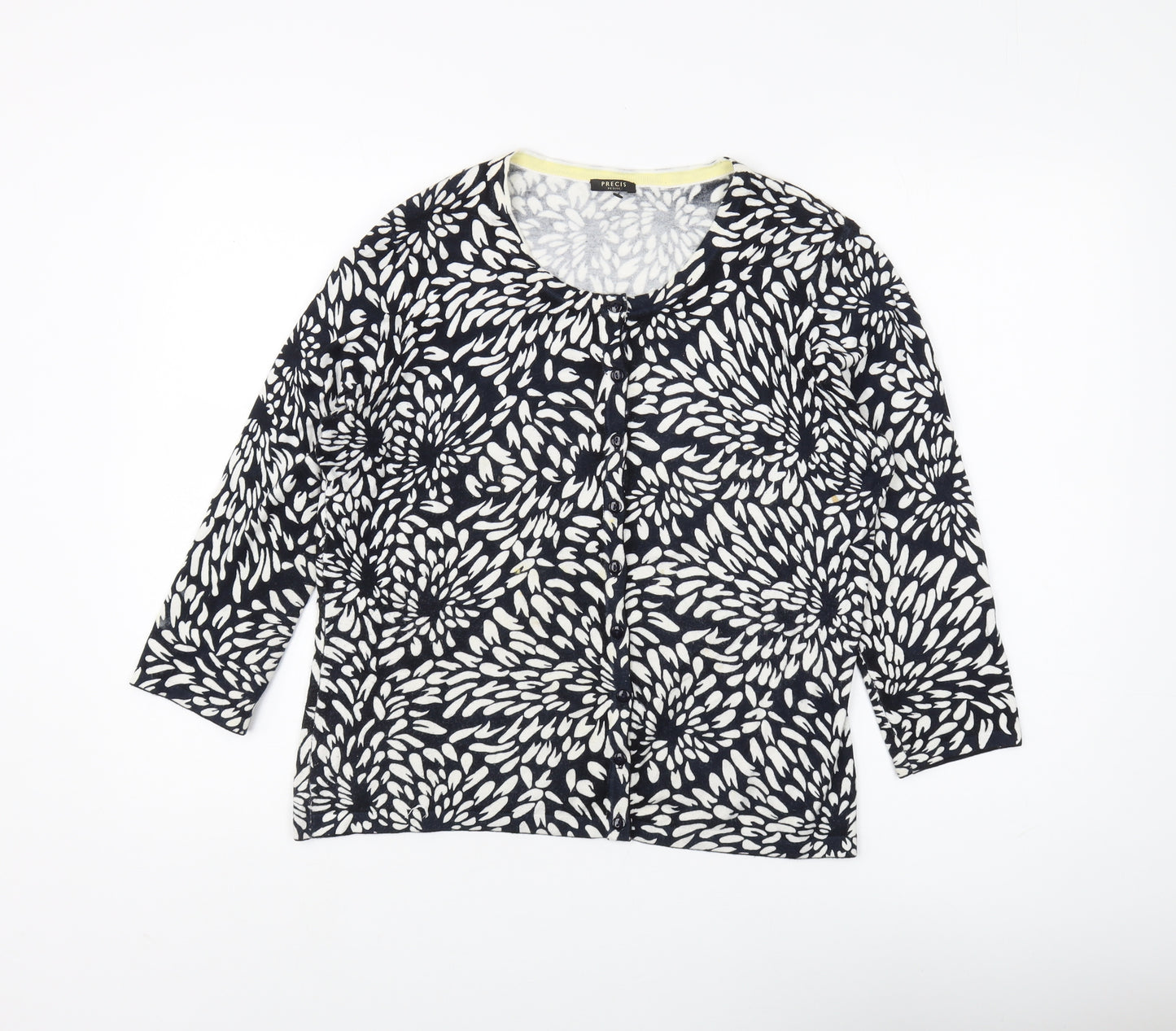 Precis Women's Black Floral Cardigan Medium Petite