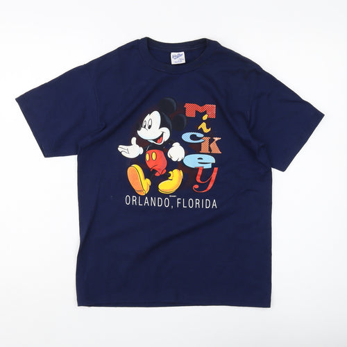 Velva Sheen Boys Blue Disney Mickey Mouse T-Shirt - L, Graphic
