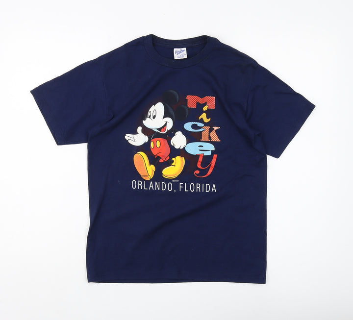 Velva Sheen Boys Blue Disney Mickey Mouse T-Shirt - L, Graphic