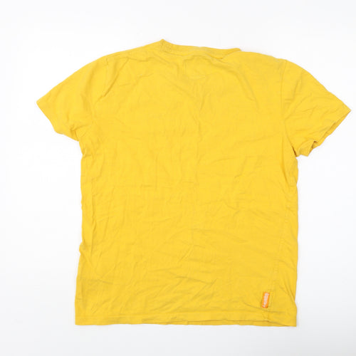 SuperDry Men's Yellow Crew Neck Vintage T-Shirt Large