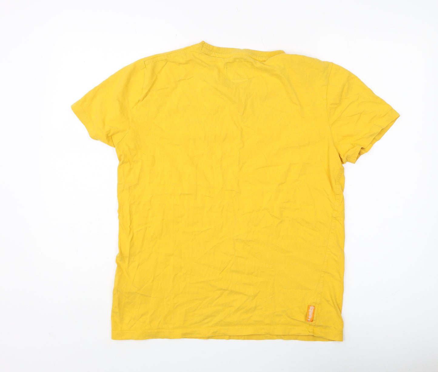 SuperDry Men's Yellow Crew Neck Vintage T-Shirt Large