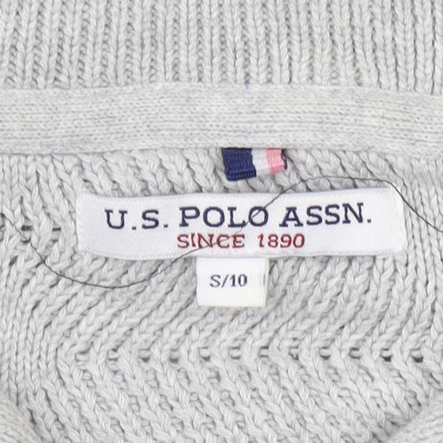 U.S. Polo Assn. Women's Grey Full Zip Jumper, Size 10
