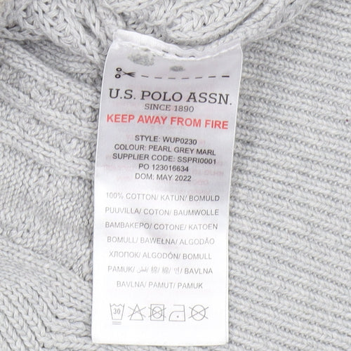U.S. Polo Assn. Women's Grey Full Zip Jumper, Size 10